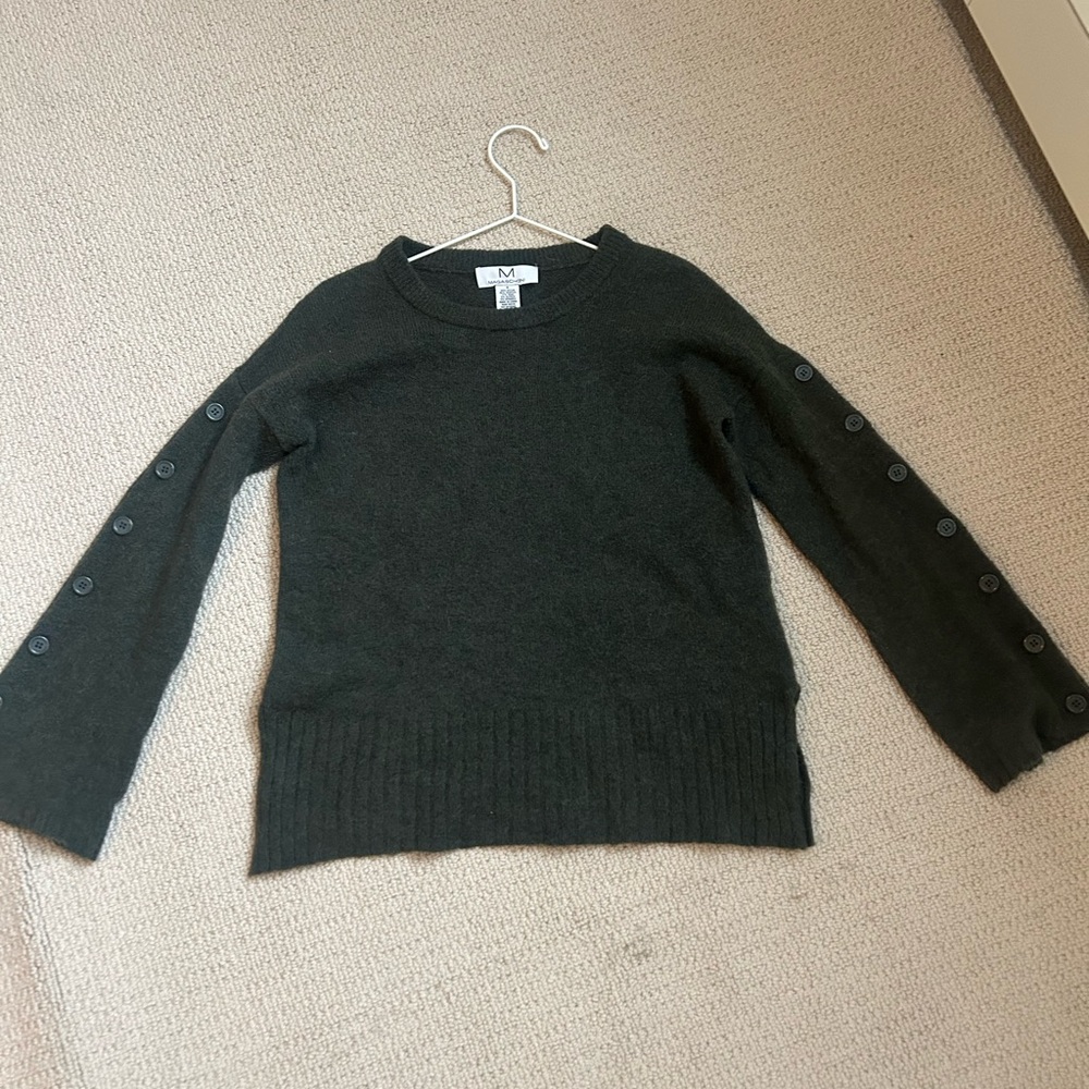 Magaschoni green  Button Sleeve Sweater